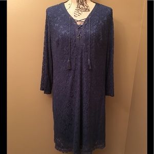 NWOT Style&Co long sleeved navy dress
